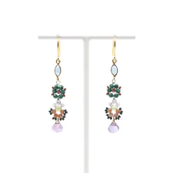 AX – oorbellen met topaas van londen en halfedelsteentjes