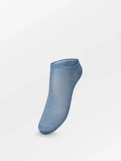 BS Solid Glitter Sneakie Sock Coronet Blue