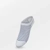 BS Stripe Glitter Sneakie Sock White