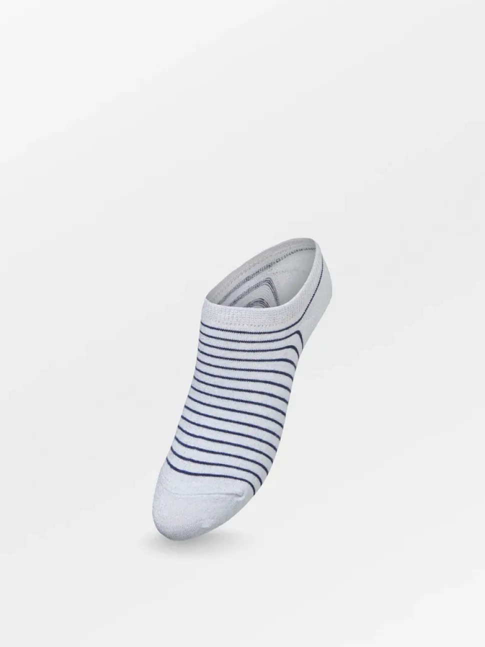 BS Stripe Glitter Sneakie Sock White