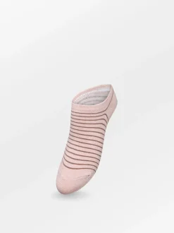 BS Stripe Glitter Sneakie Sock Cameo Rose