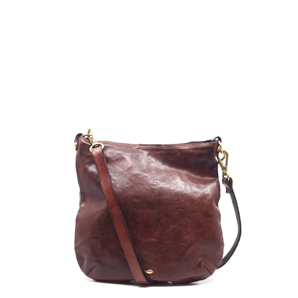 Campomaggi – crossbody handtas met multicolor riem wine