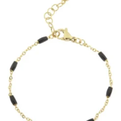 EB – fijn armbandje met emaille staafjes zwart