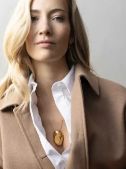 EB – fijne snake ketting met grote organische hanger