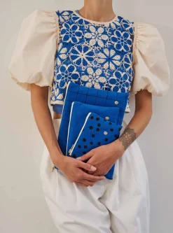 La cerise – pochette blauw mecano medium