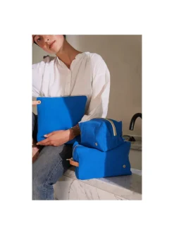 La cerise – toilettas cube blauw mecano klein