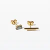 Lore Van Keer –  asymmetrische studs met toermalijn zilver verguld