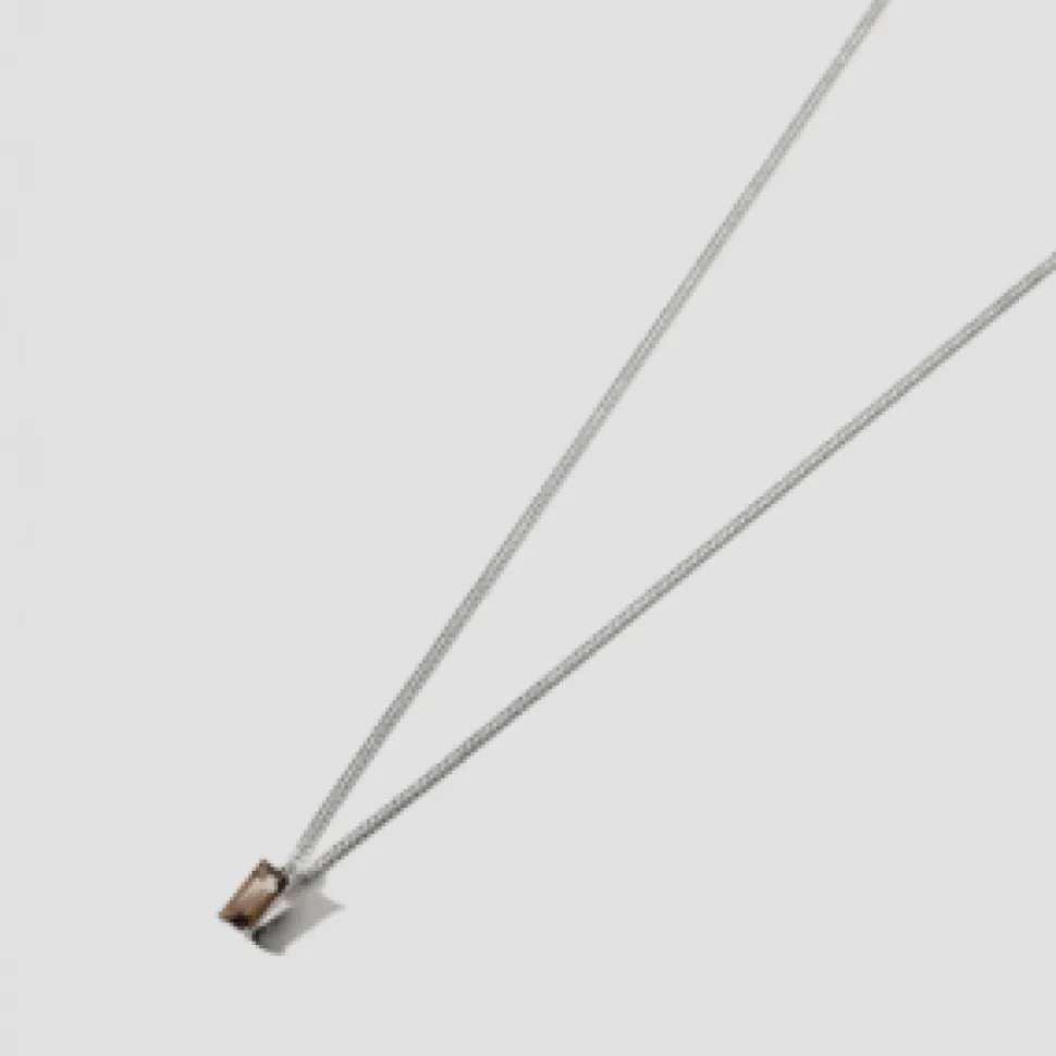 Lore Van Keer – noctis minimalistische ketting met rookkwarts zilver