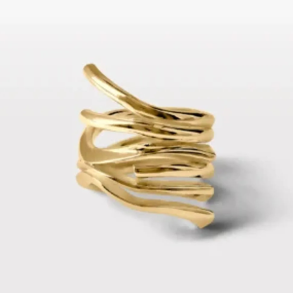 Lore Van Keer – tide statement ring zilver verguld