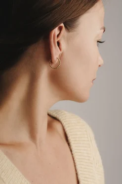 MHL – hoops met tiny bubbles zilver verguld