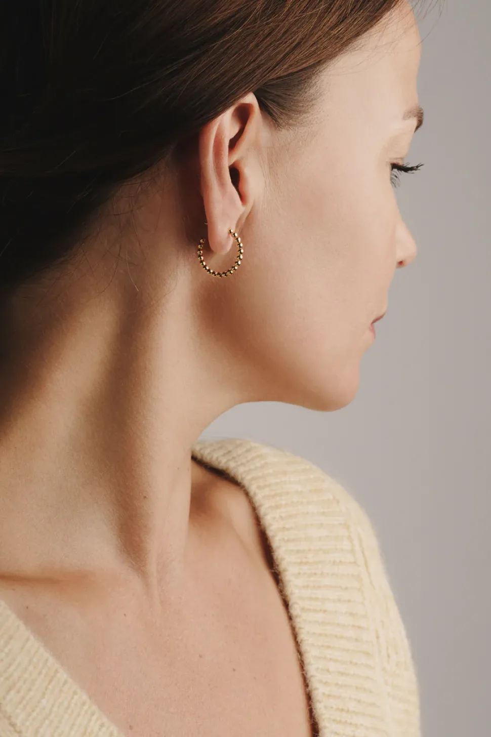 MHL – hoops met tiny bubbles zilver verguld