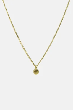 MHL – ketting met geborsteld schijfje zilver verguld