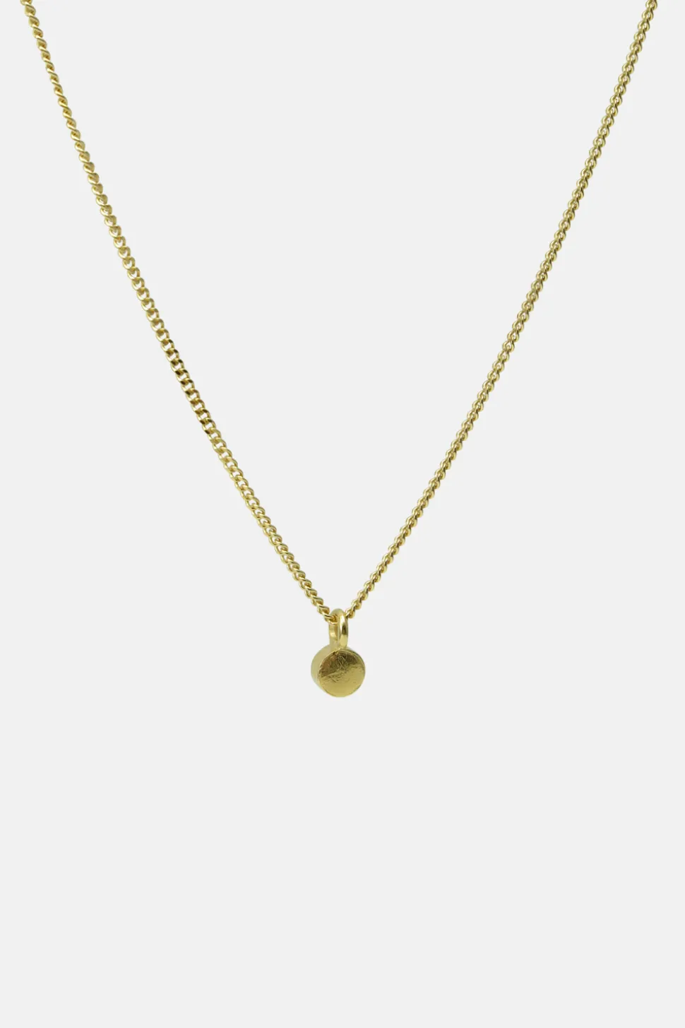 MHL – ketting met geborsteld schijfje zilver verguld