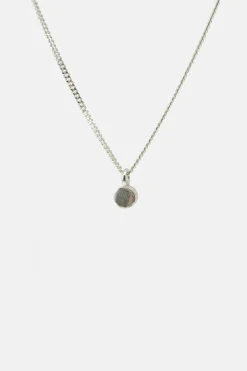 MHL – ketting met geborsteld schijfje zilver