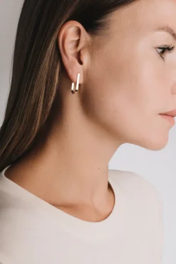 MHL – large u-shape studs zilver verguld