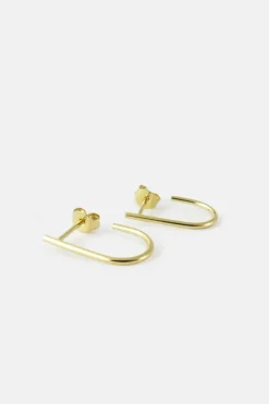 MHL – oorbellen met U-vorm large zilver verguld