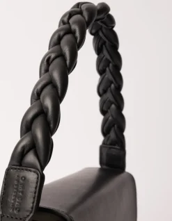 O My Bag – braided shoulder strap black soft grain leather