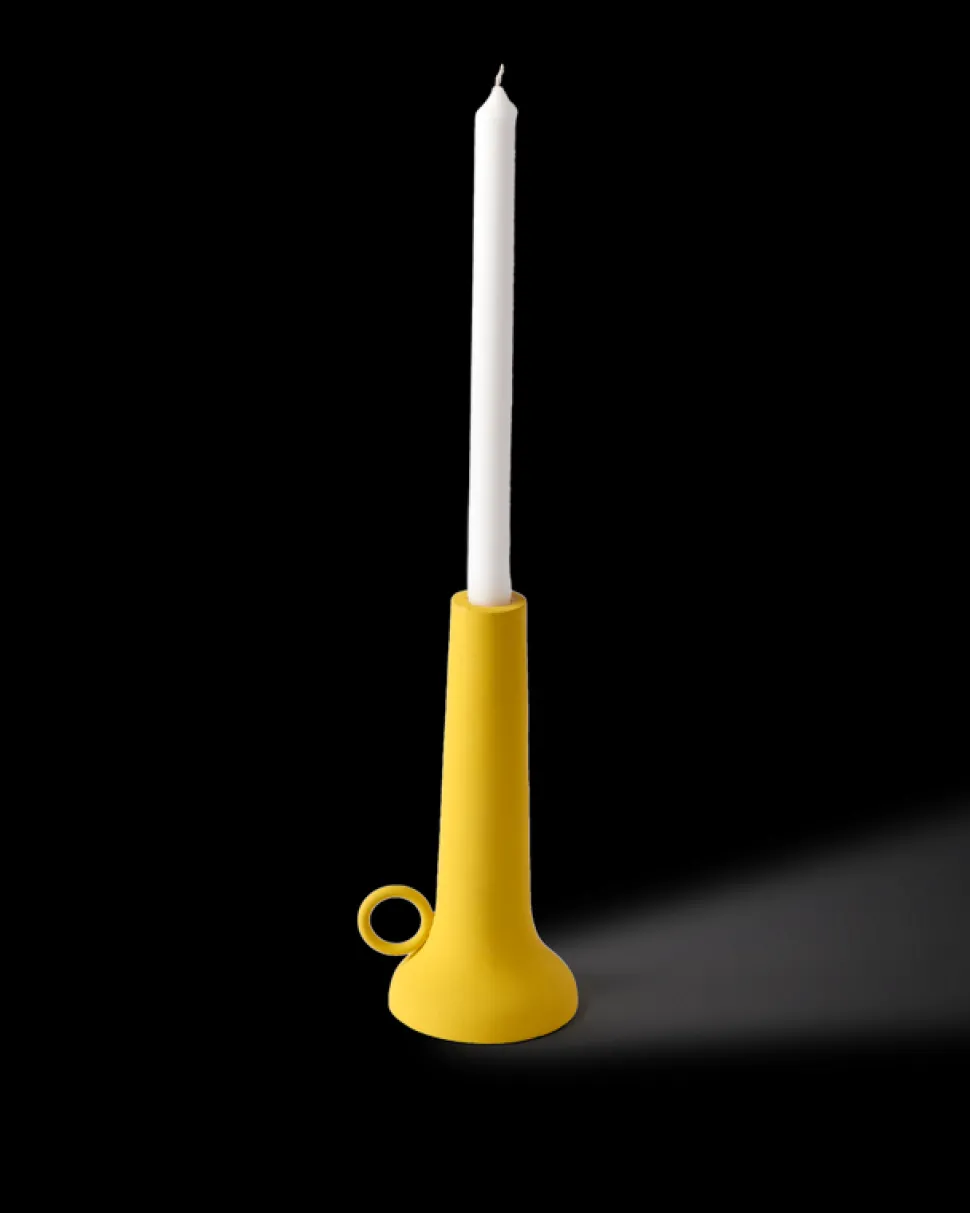 Polspotten – kaarsenhouder spartan geel