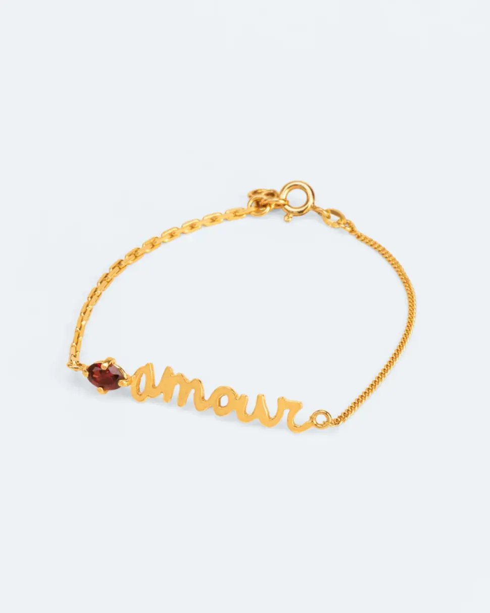 Wouters&Hendrix – armband amour met rode granaat
