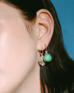 Wouters&Hendrix – hoops set van 3 met munt, groene agaat en hand