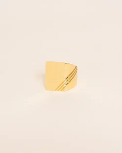 Wouters&Hendrix – rechthoekige signet ring met fijne lijntjes