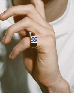 Wouters&Hendrix – signet ring met mosaic ring