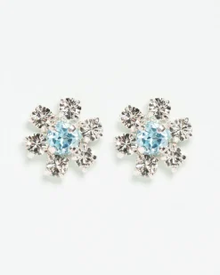 Wouters&Hendrix – studs met aquamarijn kristal en kristallen