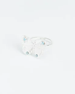 Wouters&Hendrix – vlinder ring met aquamarijn kristal