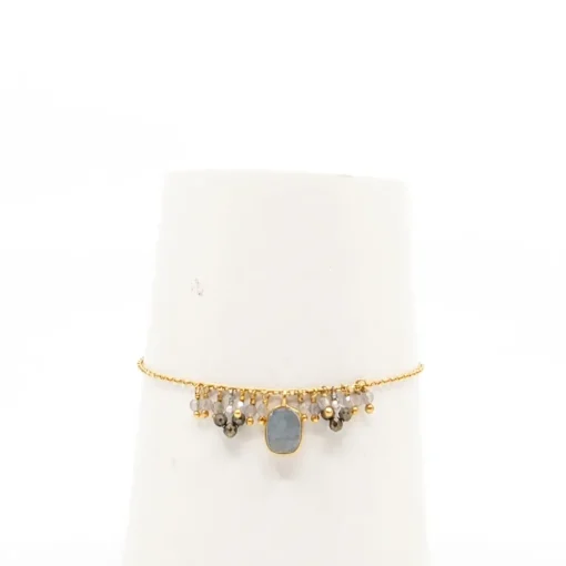 AX – armband met labradoriet en glasparels