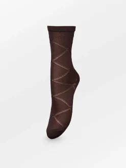 BS Diamond Glitter Sock Hot Fudge Brown