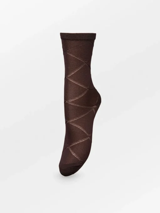 BS Diamond Glitter Sock Hot Fudge Brown