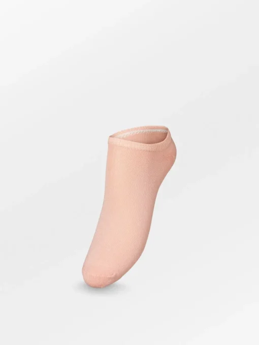 BS Solid Glitter Sneakie Sock Peach Nectar