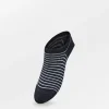 BS Stripe Glitter Sneakie Sock Navy Blazer