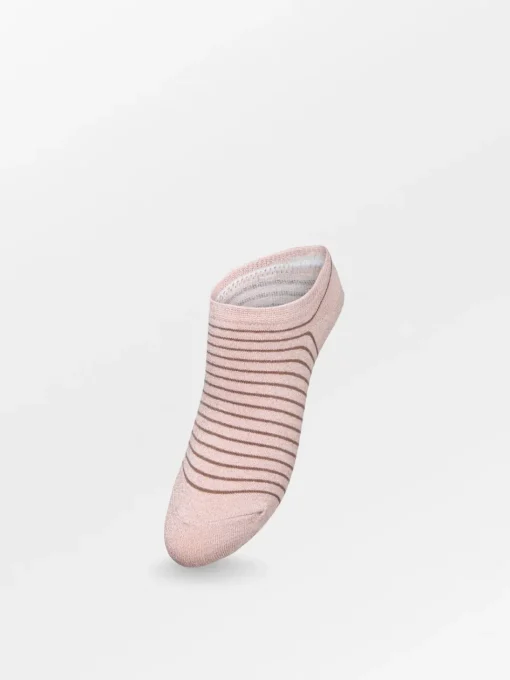 BS Stripe Glitter Sneakie Sock Cameo Rose