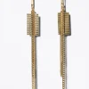 Lore Van Keer – brut oorbellen met ketting zilver verguld