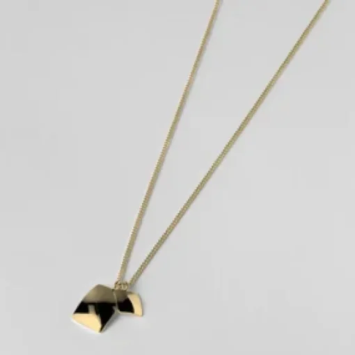 Lore Van Keer – credo ketting met vierkante hangers zilver verguld