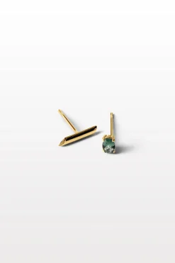 Lore Van Keer – lucem studs met groene toermalijn zilver verguld