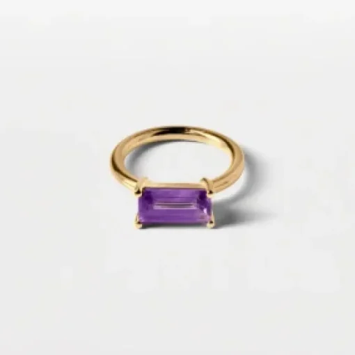 Lore Van Keer – luna ring met amethist zilver verguld