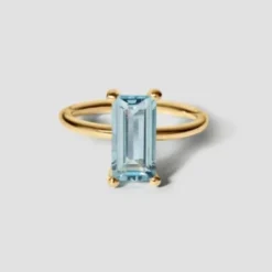 Lore Van Keer – noctis ring met aquamarijn zilver verguld