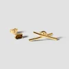 Lore Van Keer – noctis studs met bruine rookkwarts zilver verguld