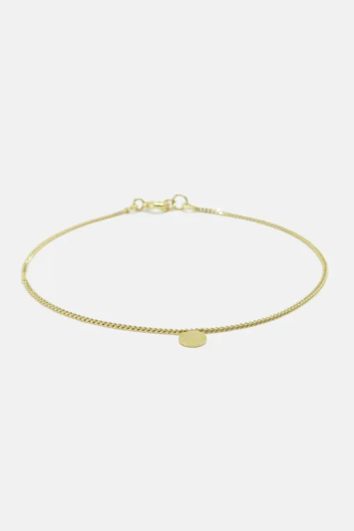 MHL – armband met plat schijfje zilver verguld