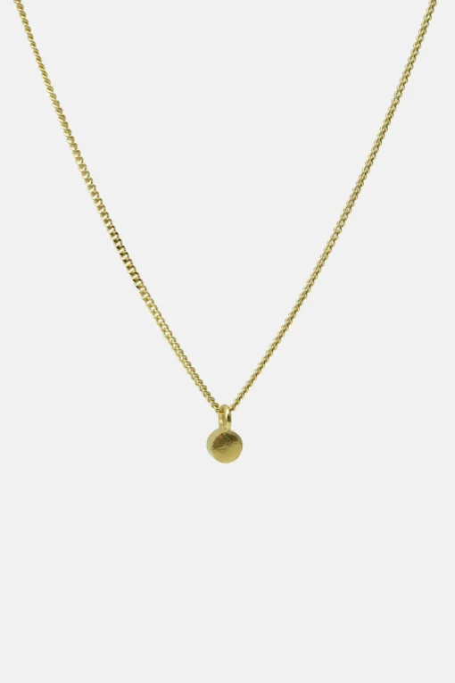 MHL – ketting met geborsteld schijfje zilver verguld