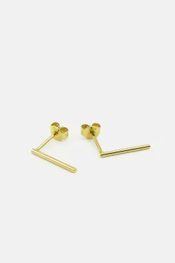 MHL – oorbellen staafje zilver verguld