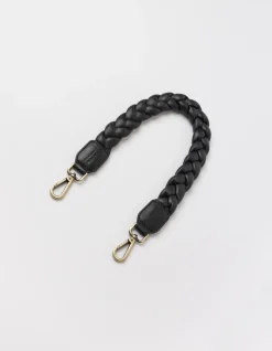 O My Bag – braided shoulder strap black soft grain leather