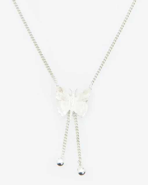 Wouters&Hendrix – ketting met vlinder, aquamarijn kristal en spheres
