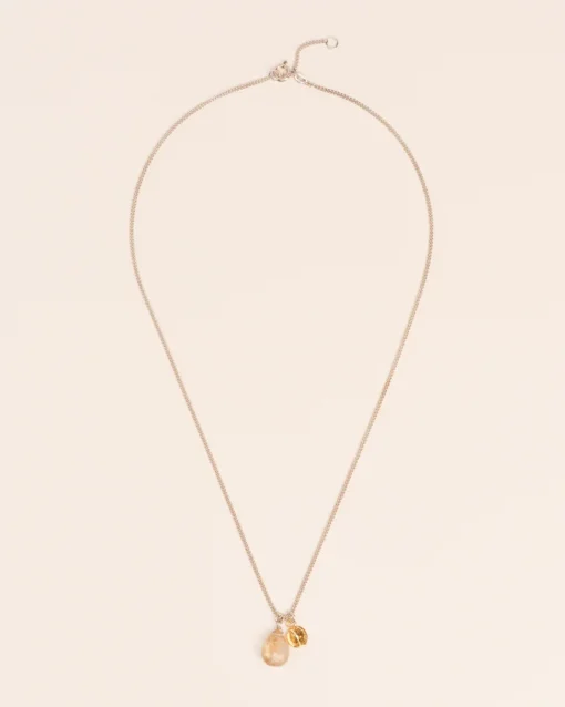 Wouters&Hendrix – ketting met rutielkwarts en mosterd zaadje