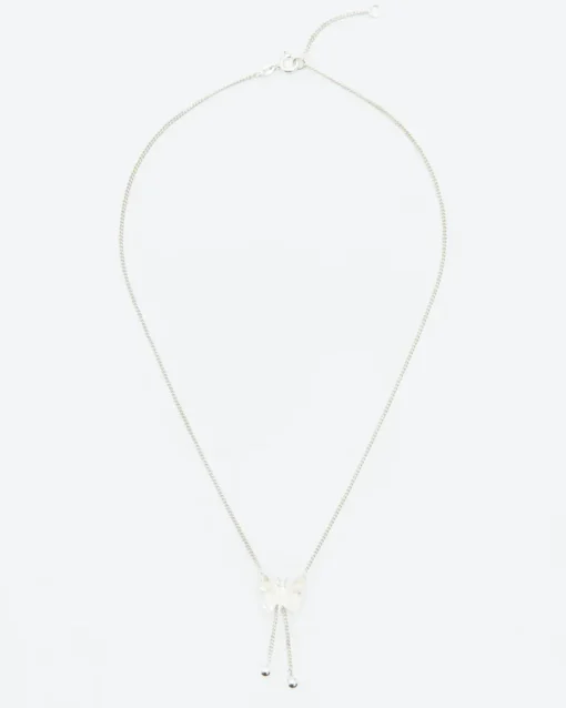 Wouters&Hendrix – ketting met vlinder, aquamarijn kristal en spheres