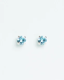 Wouters&Hendrix – studs met aquamarijn kristal en kristallen